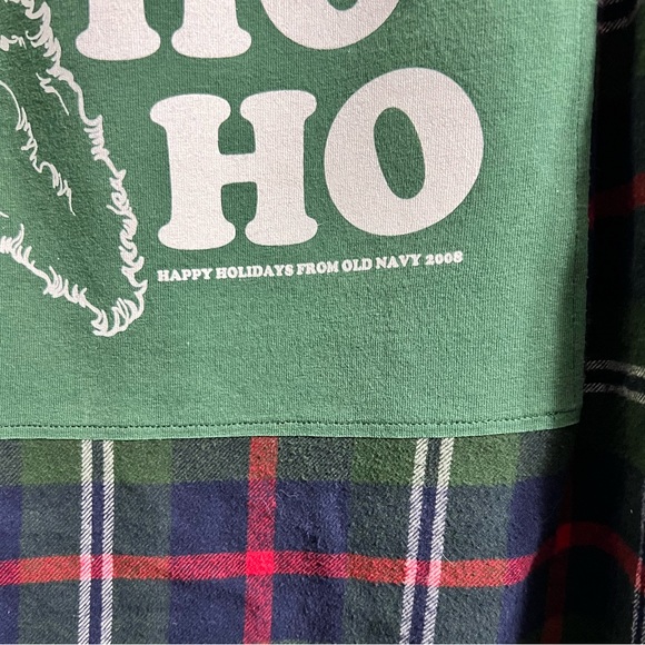 Santa Claus ‘Ho Ho Ho’ Upcycled Graphic Flannel - Picture 5 of 11